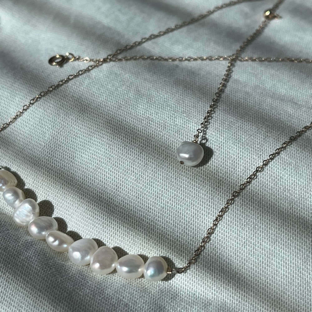Elegant Baroque Pearl Necklace 14k goldfilled